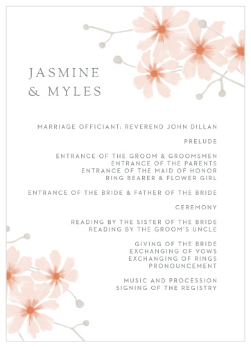 Delicate Blooms Wedding Programs
