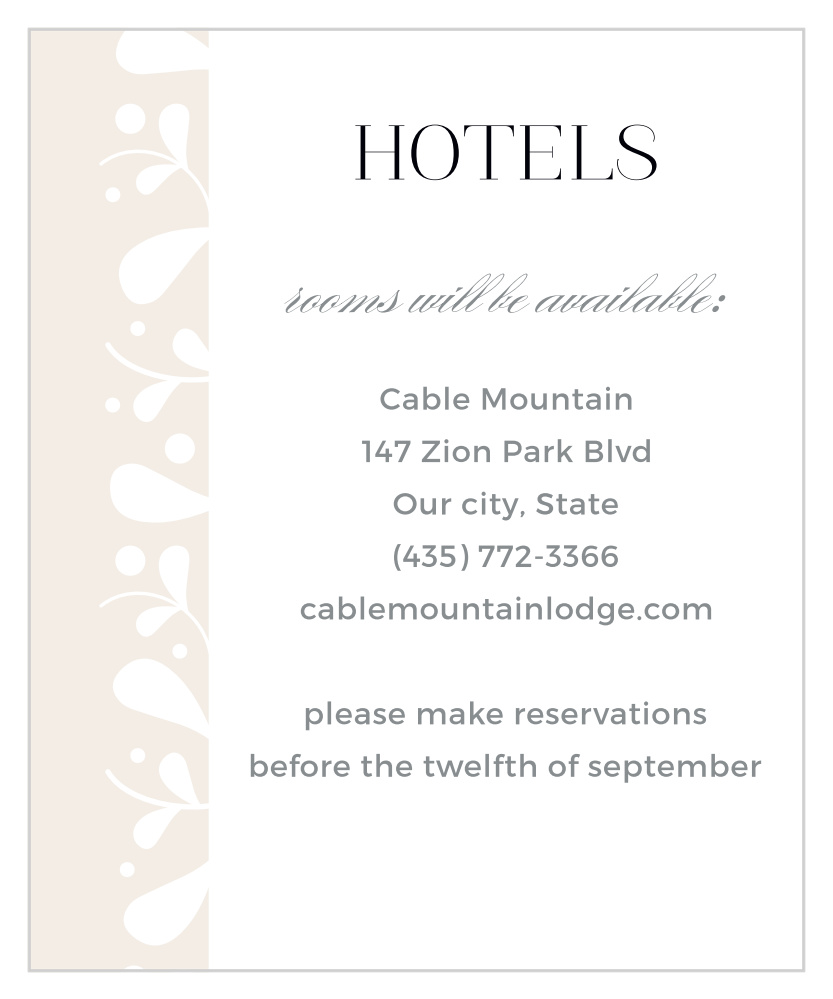 Frosted Leaves Accommodation Cards