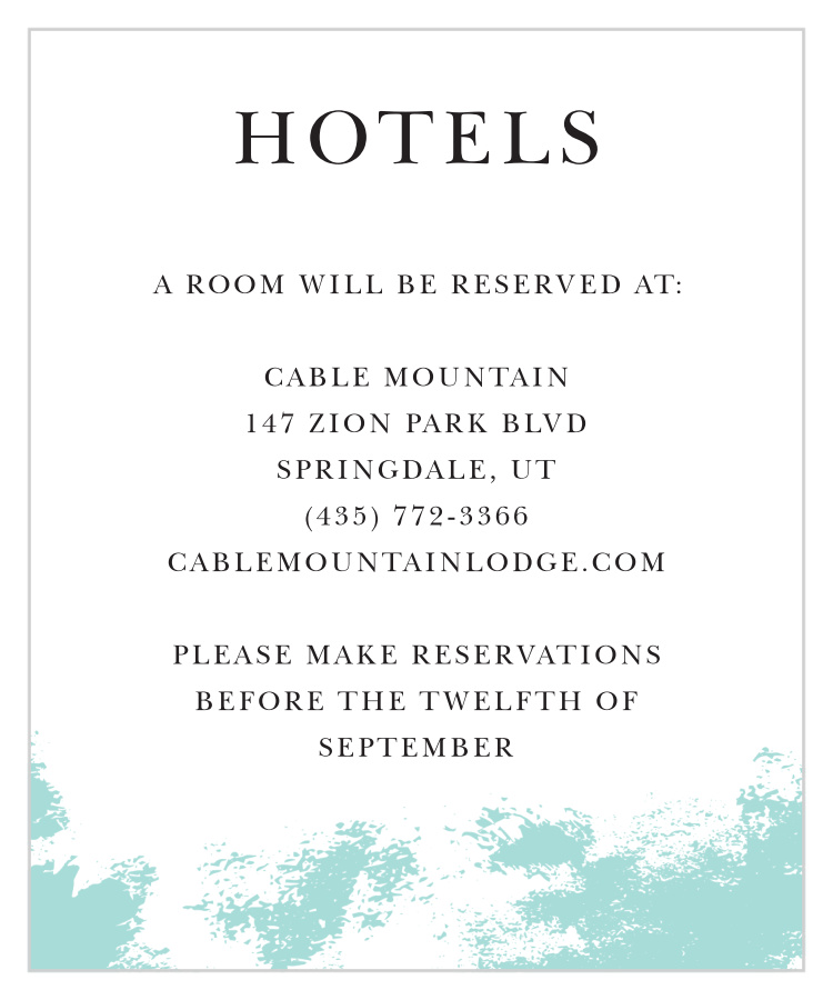Something Blue Accommodation Cards