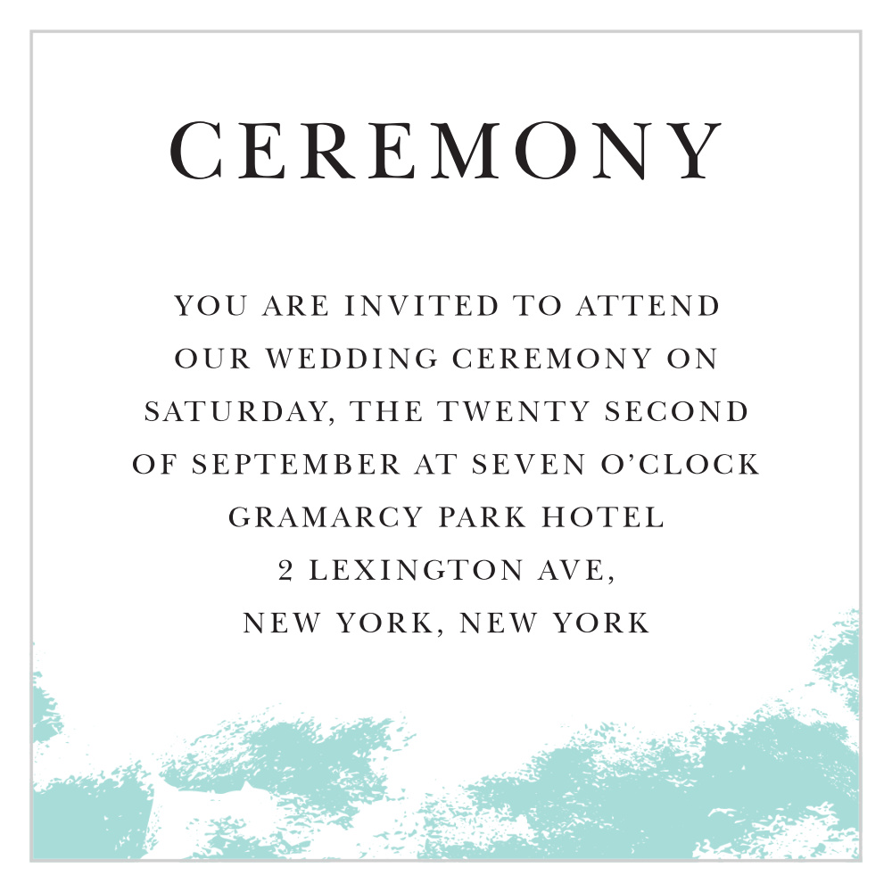 Something Blue Ceremony Cards
