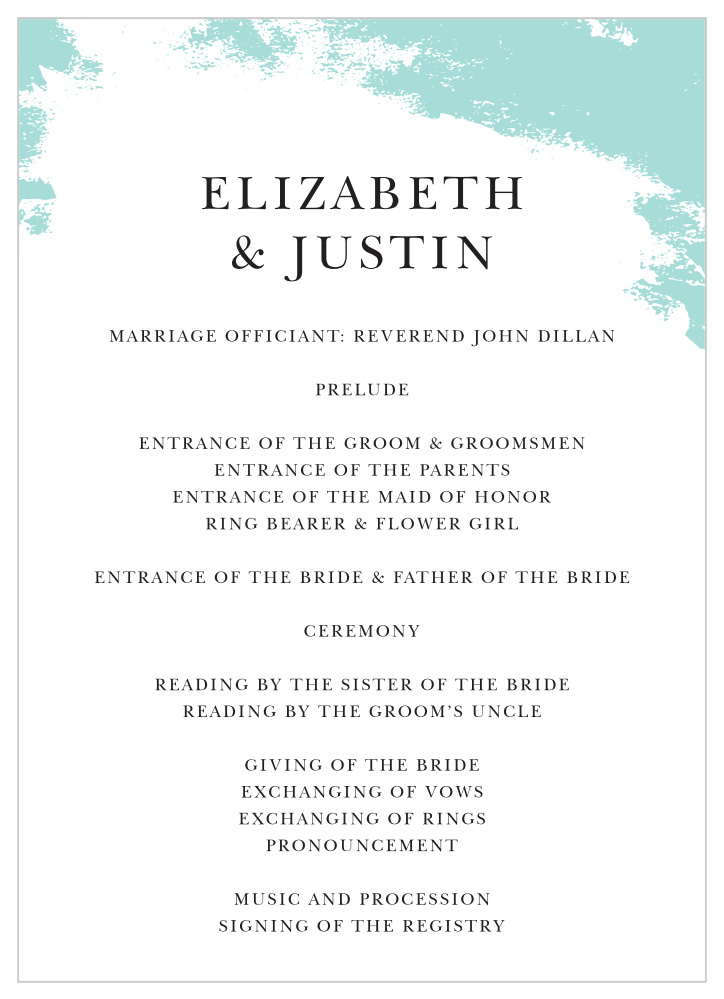Something Blue Wedding Programs