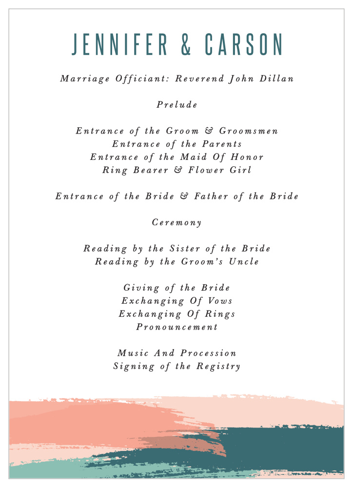 Painterly Perfection Wedding Programs