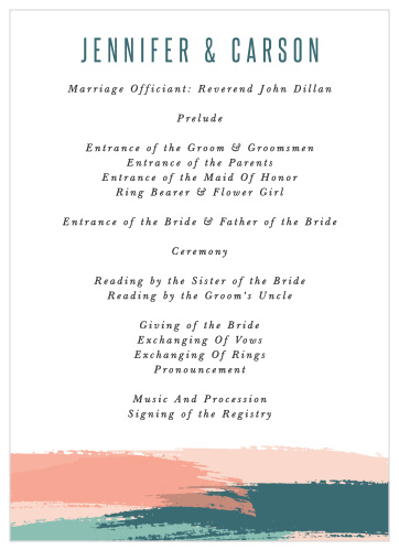 Painterly Perfection Wedding Programs
