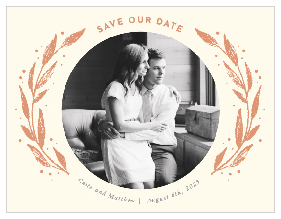 Our Rustic Branches Save-the-Date Magnets ensure that your loved ones mark their calendars well in advance of your special day.