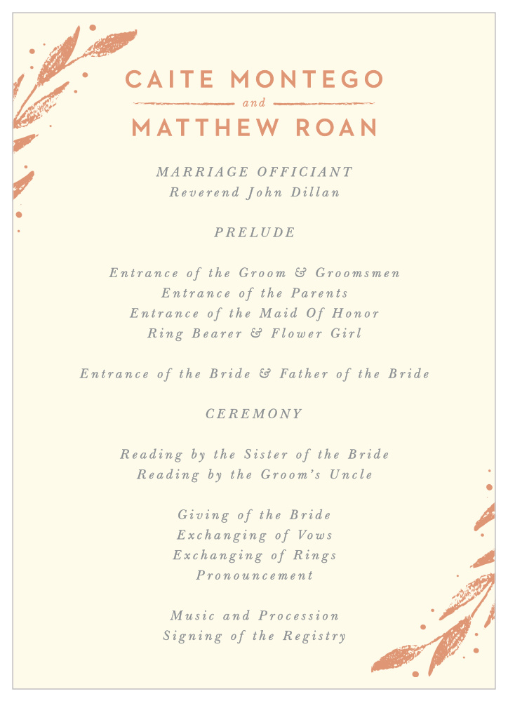 Rustic Branches Wedding Programs