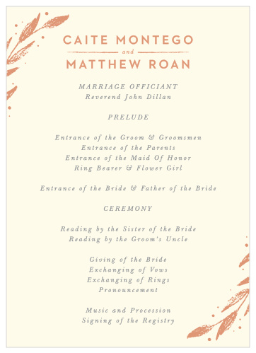 Rustic Branches Wedding Programs