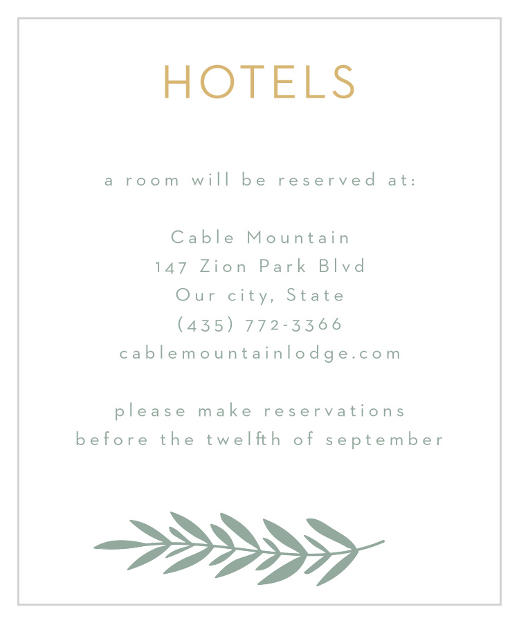Graceful Garden Accommodation Cards