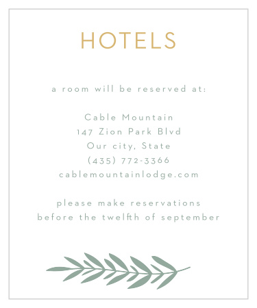 Graceful Garden Accommodation Cards