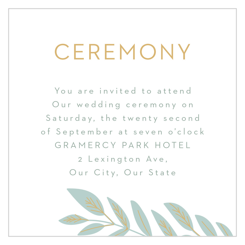 Graceful Garden Ceremony Cards