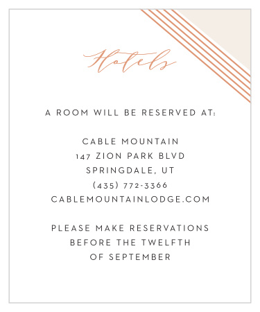 Contemporary Glamour Accommodation Cards
