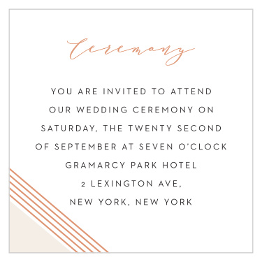 Contemporary Glamour Ceremony Cards