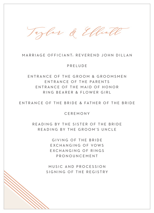 Contemporary Glamour Wedding Programs