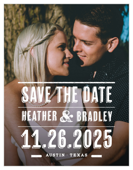 Our Poster Print Save-the-Date Magnets ensure that your loved ones mark their calendars well in advance of your special day. 