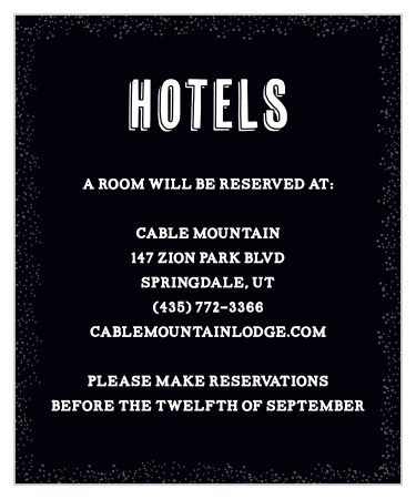 Poster Print Accommodation Cards