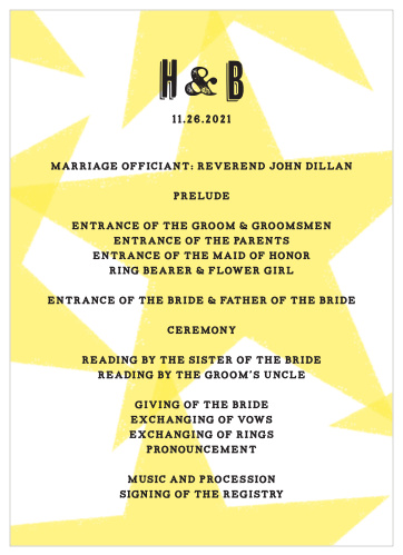 Poster Print Wedding Programs