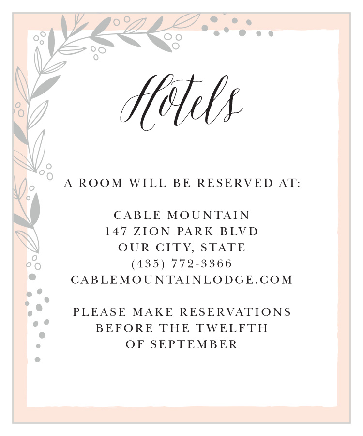 Delicate Botanical Accommodation Cards