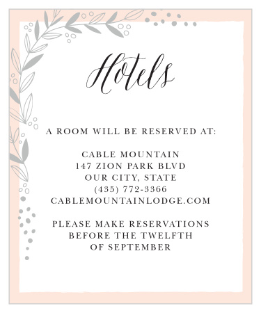 Delicate Botanical Accommodation Cards