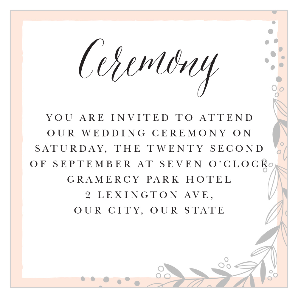 Delicate Botanical Ceremony Cards