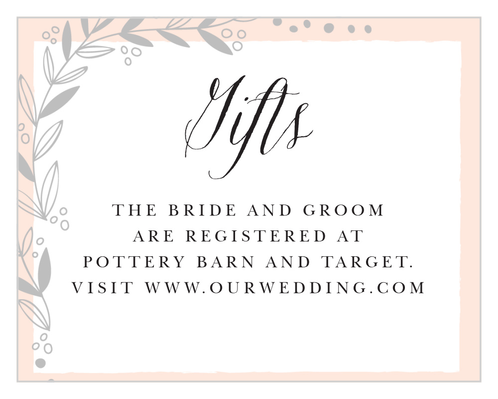 Delicate Botanical Registry Cards