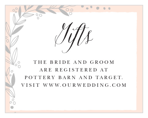 Delicate Botanical Registry Cards