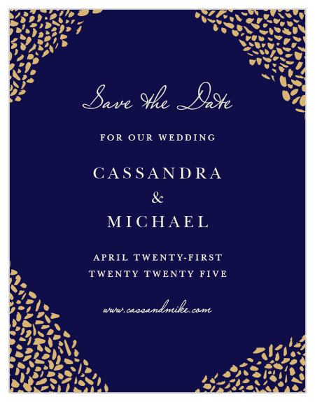 Our Pebble Walkway Save-the-Date Cards are reminiscent of a romantic stroll along the water at twilight.