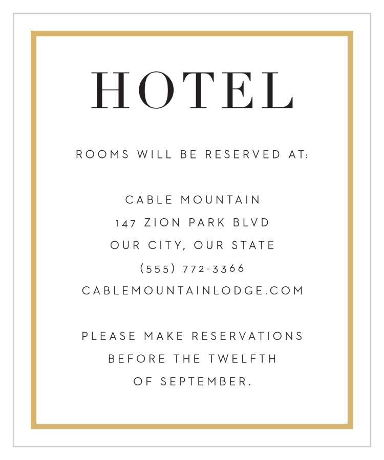 Classic Frame Accommodation Cards