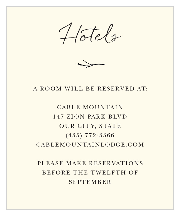 Weathered Twig Accommodation Cards