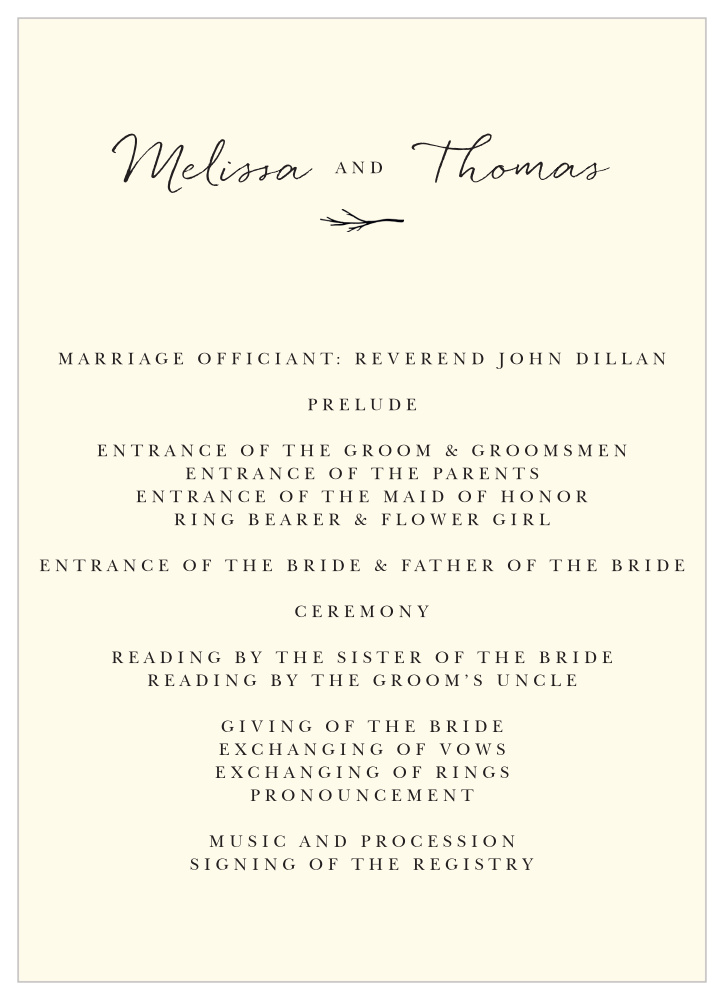 Weathered Twig Wedding Programs