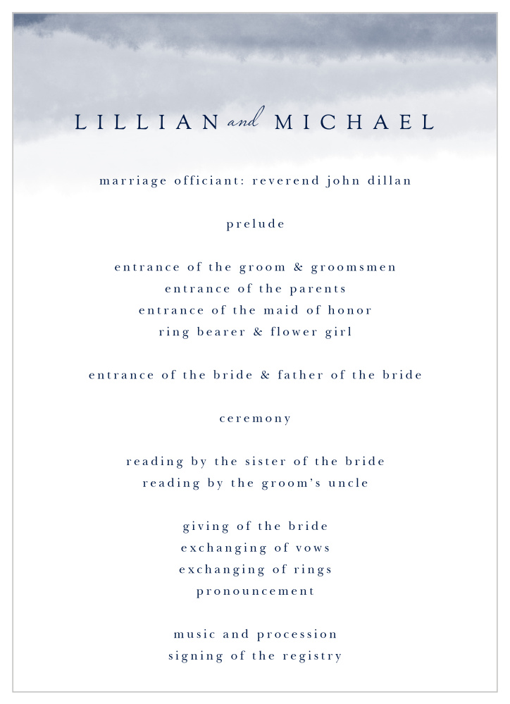 Majestic Views Wedding Programs