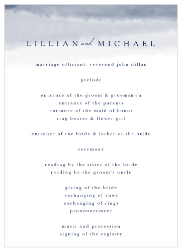 Majestic Views Wedding Programs