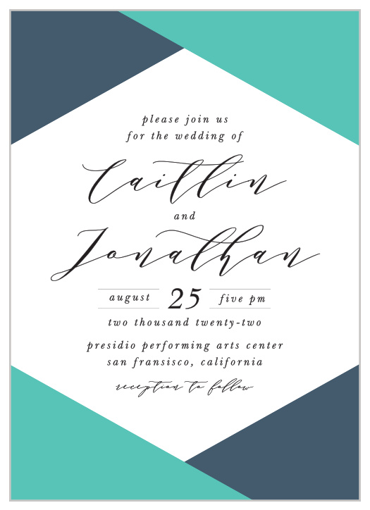 For a beautiful invitation befitting the elegance of your wedding plans, look no further than our Geometric Apex Wedding Invitations.