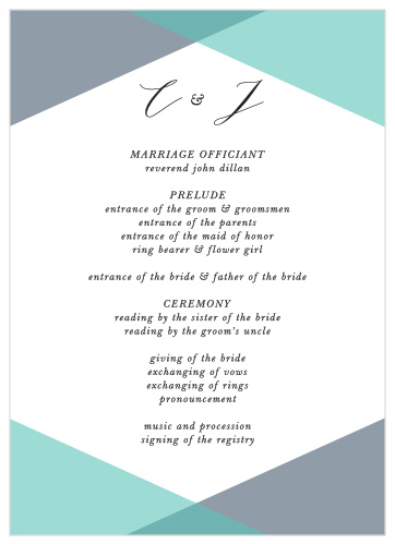 Geometric Apex Wedding Programs