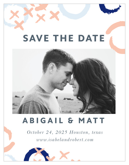 Our X & O Save-the-Date Magnets ensure that your loved ones mark their calendars well in advance of your special day.