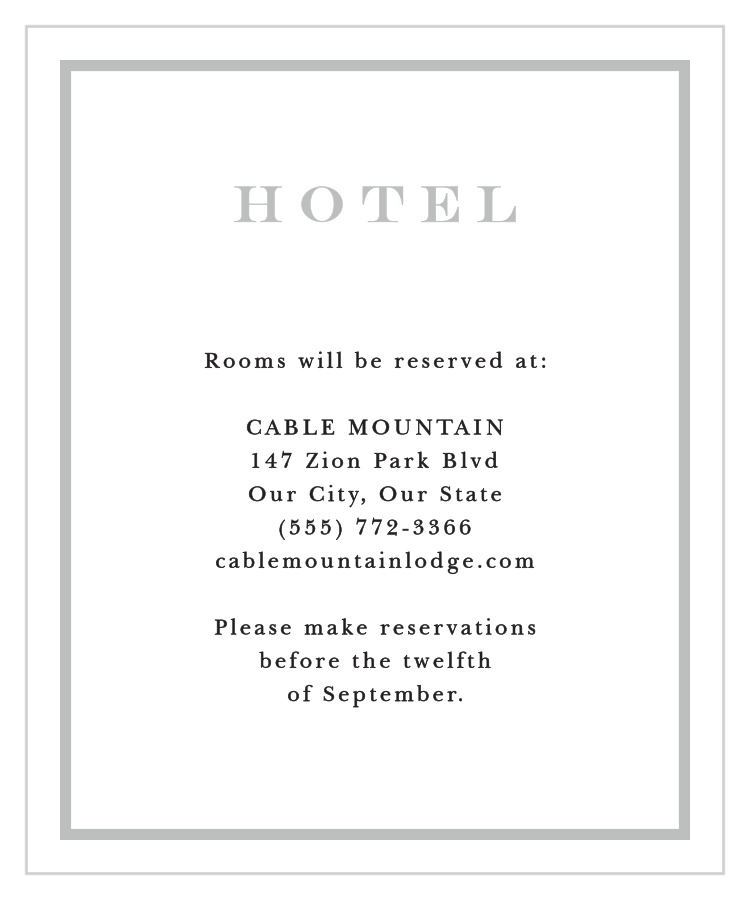 Monogram Square Accommodation Cards