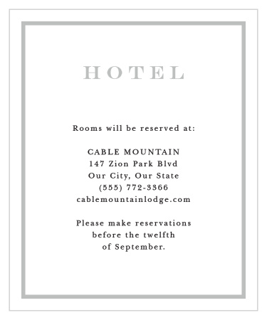 Monogram Square Accommodation Cards