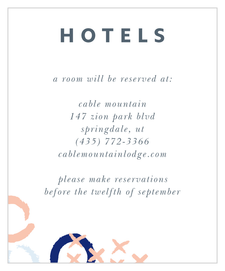 X & O Accommodation Cards