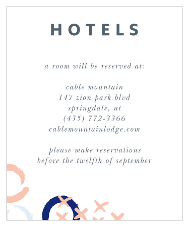 X & O Accommodation Cards