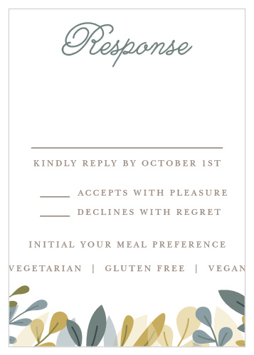 Forest Leaves Response Cards