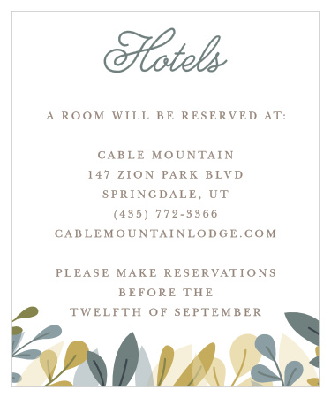 Forest Leaves Accommodation Cards