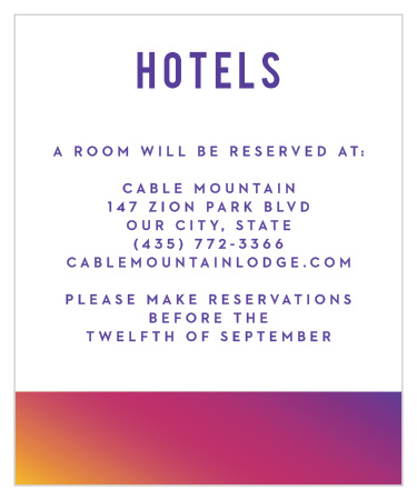 Rainbow Ombre Accommodation Cards