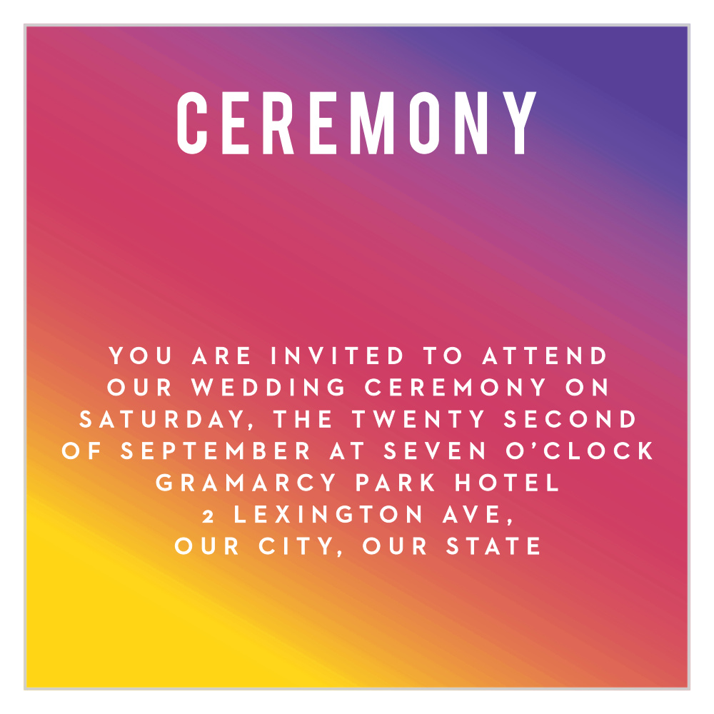 Rainbow Ombre Ceremony Cards