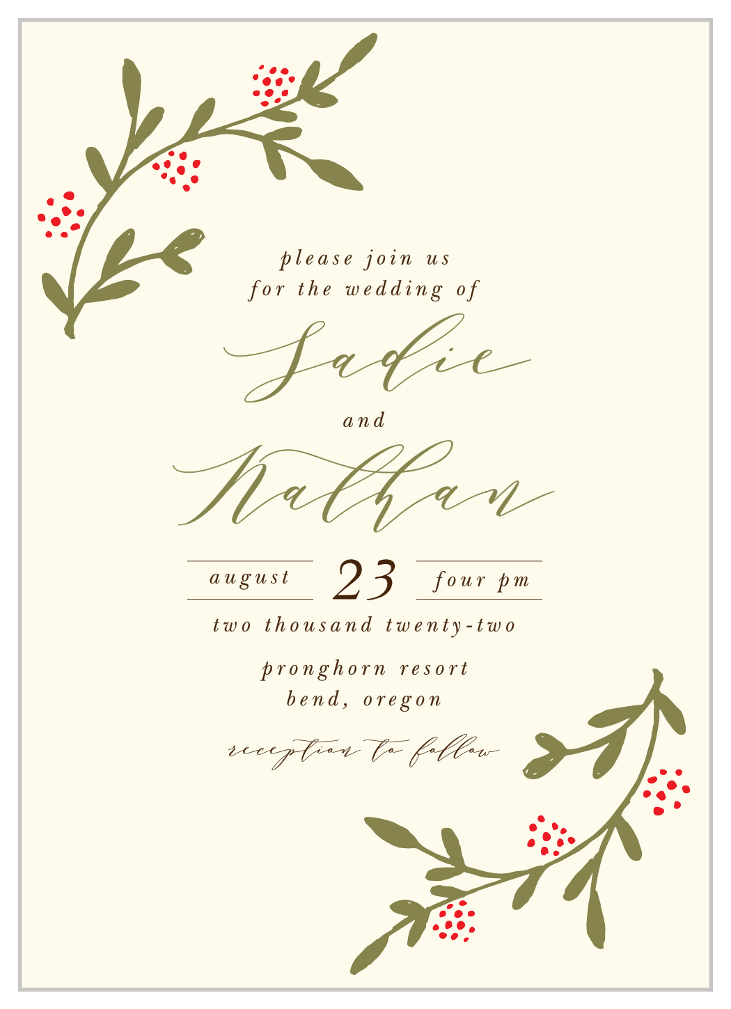 Bountiful Berries Wedding Invitations