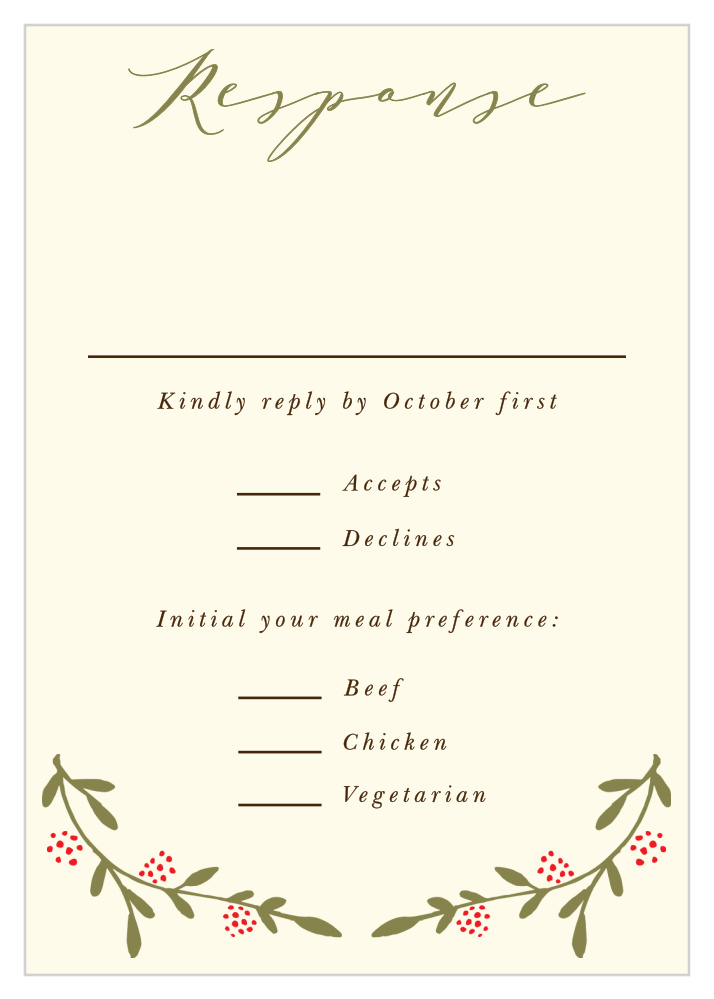 Bountiful Berries Response Cards