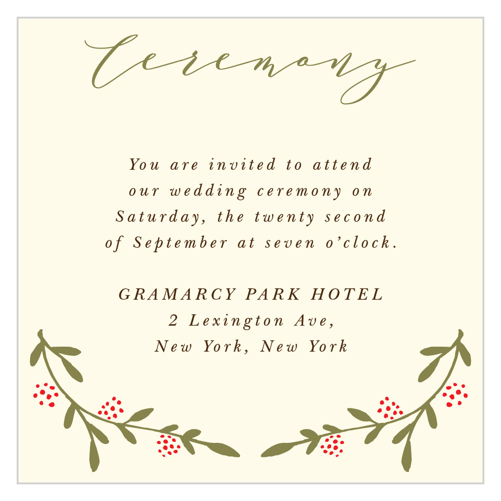 Bountiful Berries Ceremony Cards