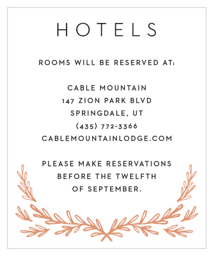 Gilded Frame Accommodation Cards