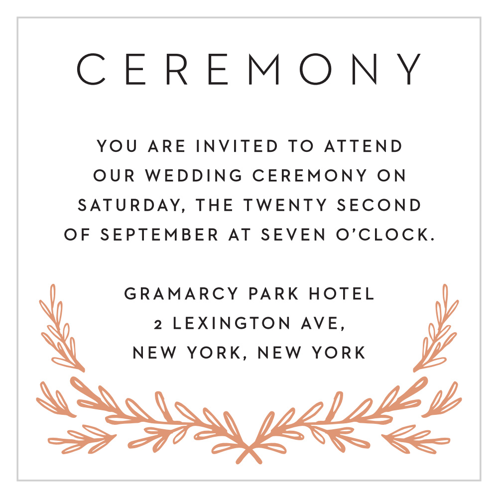 Gilded Frame Ceremony Cards