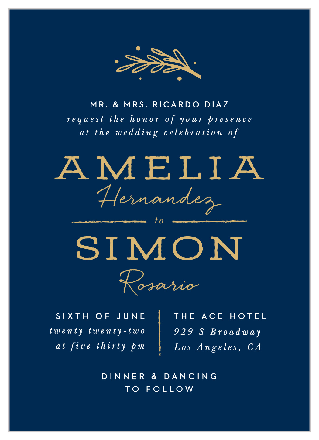 Simply Botanical Wedding Invitations