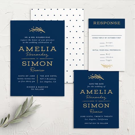 Simply Botanical Wedding Invitations