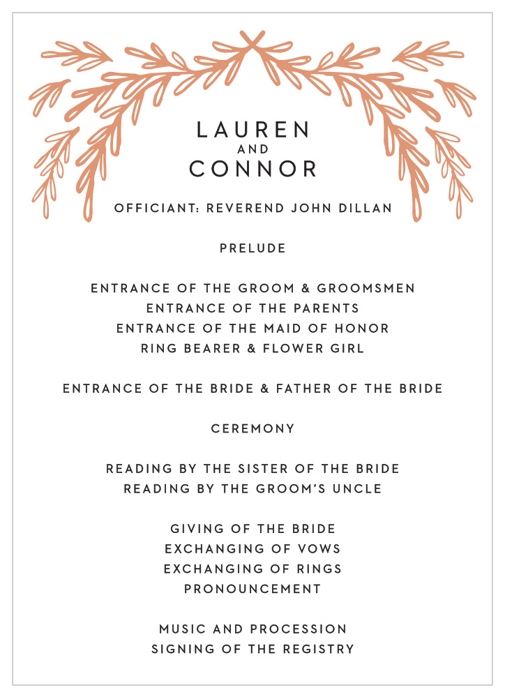 Gilded Frame Wedding Programs