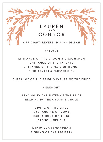 Gilded Frame Wedding Programs